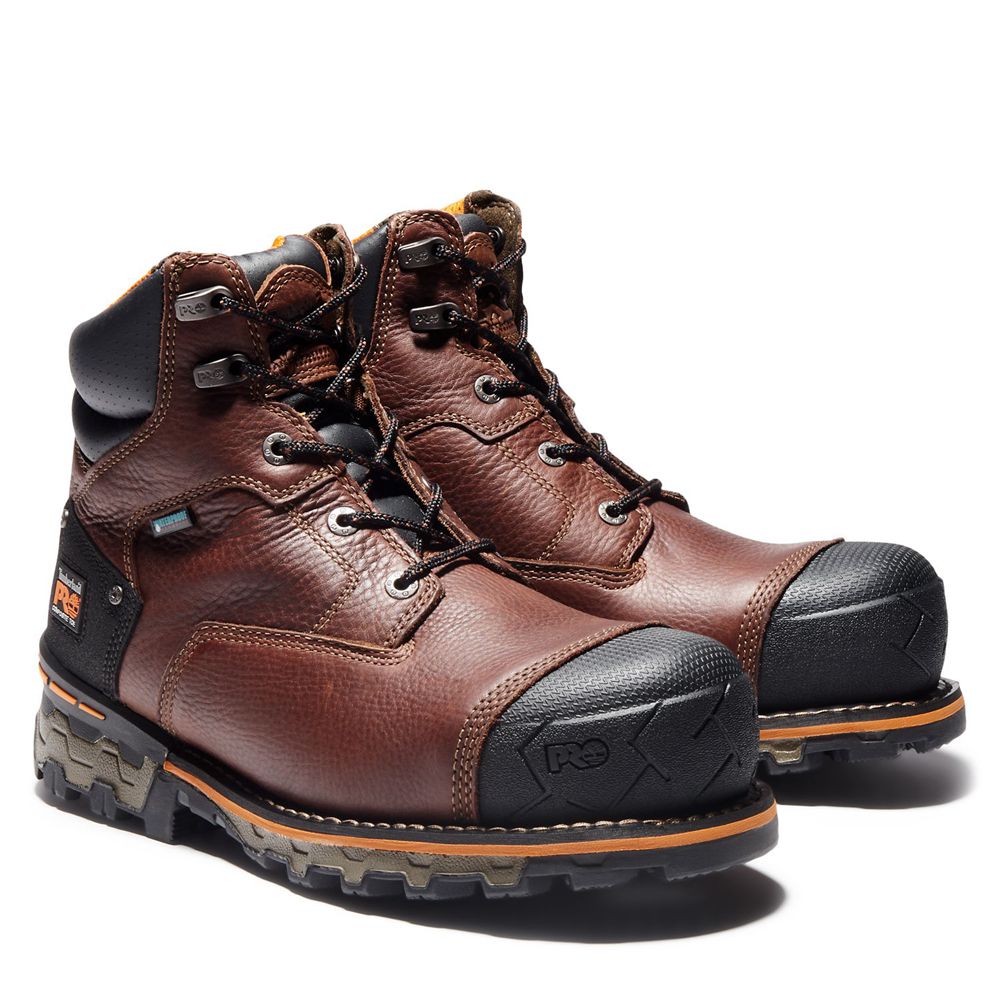 Botas de Trabajo Timberland Hombre Pro® Boondock 6\" Comp Toe Marrones/Negras - Chile UGX-345169